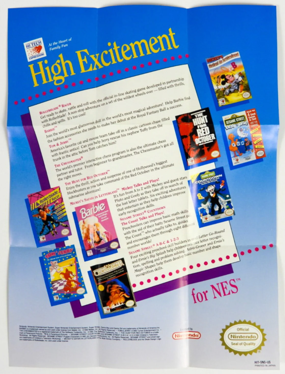 Hi Tech High Adventure [Poster] (Super Nintendo / SNES) - Image 2