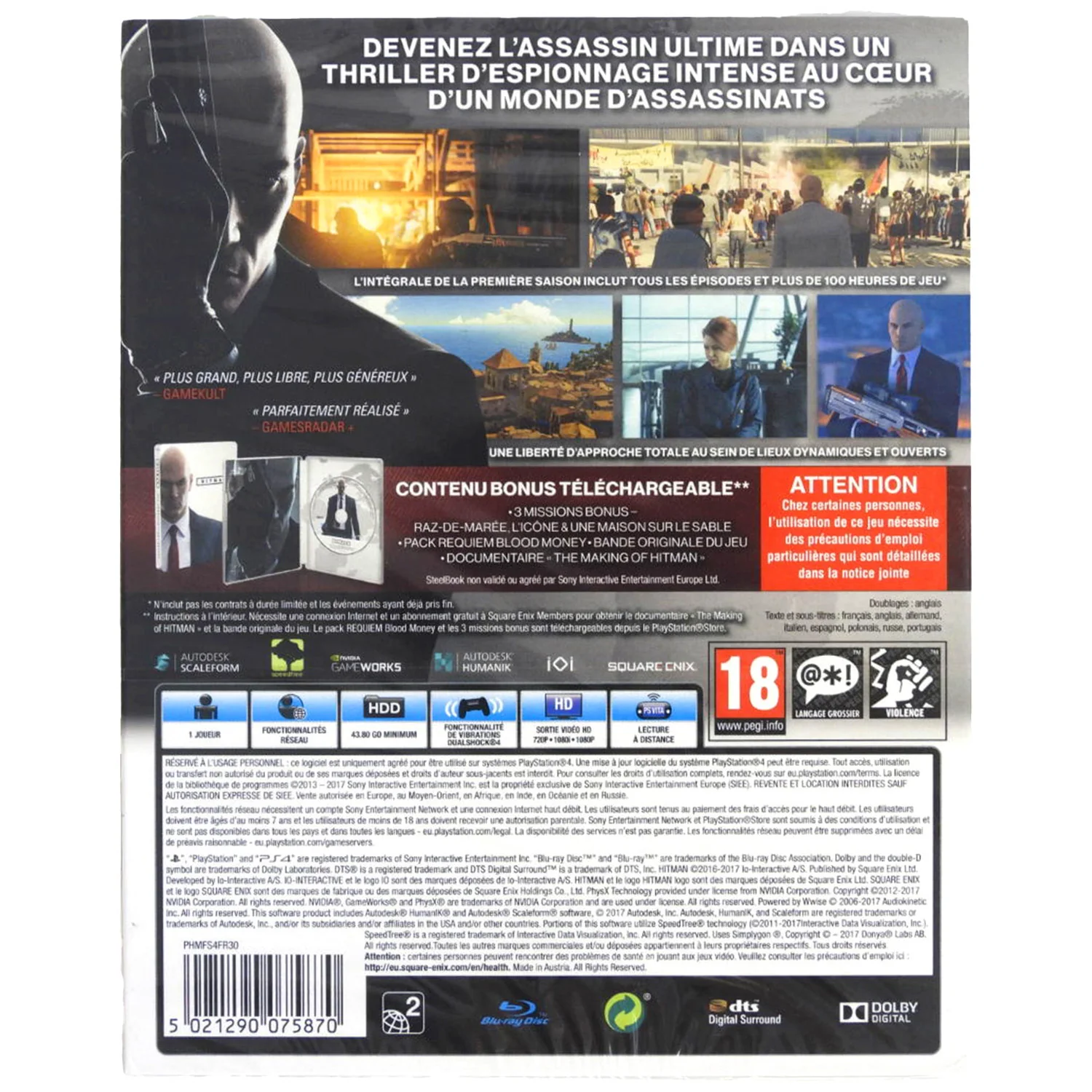 Hitman: The Complete First Season [Steelbook] [PAL] (PlayStation 4 / PS4) - Image 2