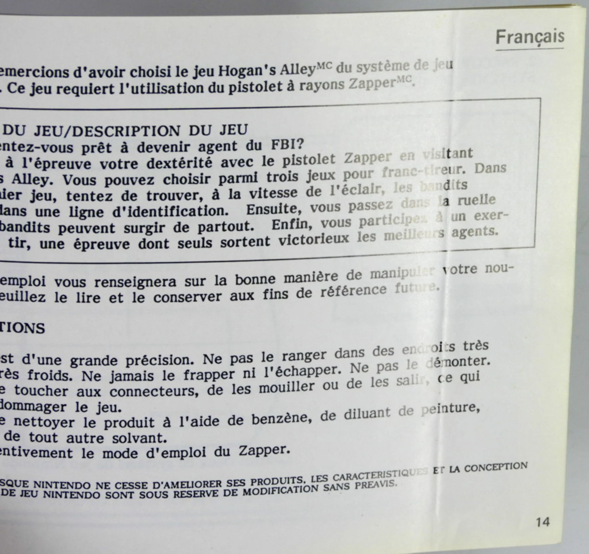 Hogan's Alley [Manual] [CAN Version] [French Version] (Nintendo / NES) - Image 4