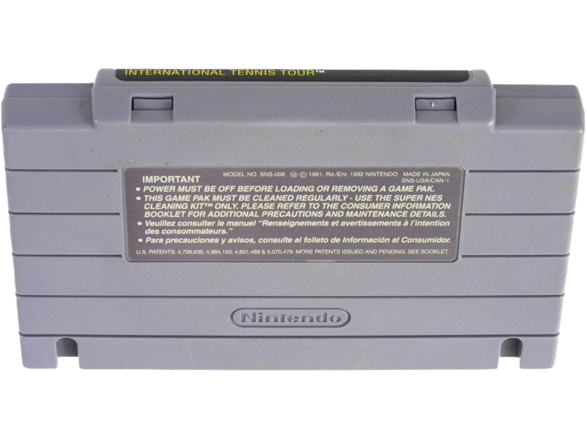 International Tennis Tour (Super Nintendo / SNES) - Image 2