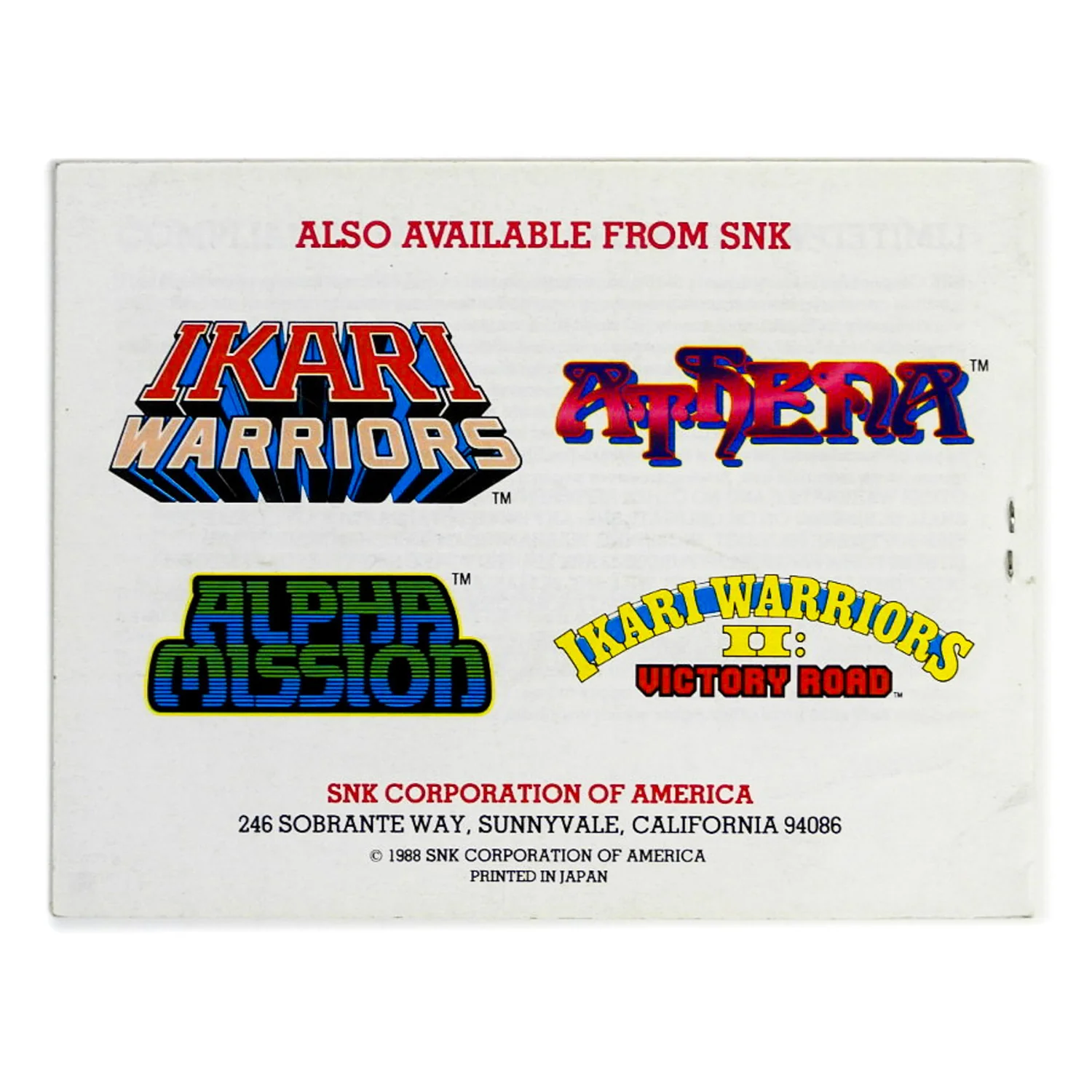 Iron Tank [Manual] (Nintendo / NES) - Image 2