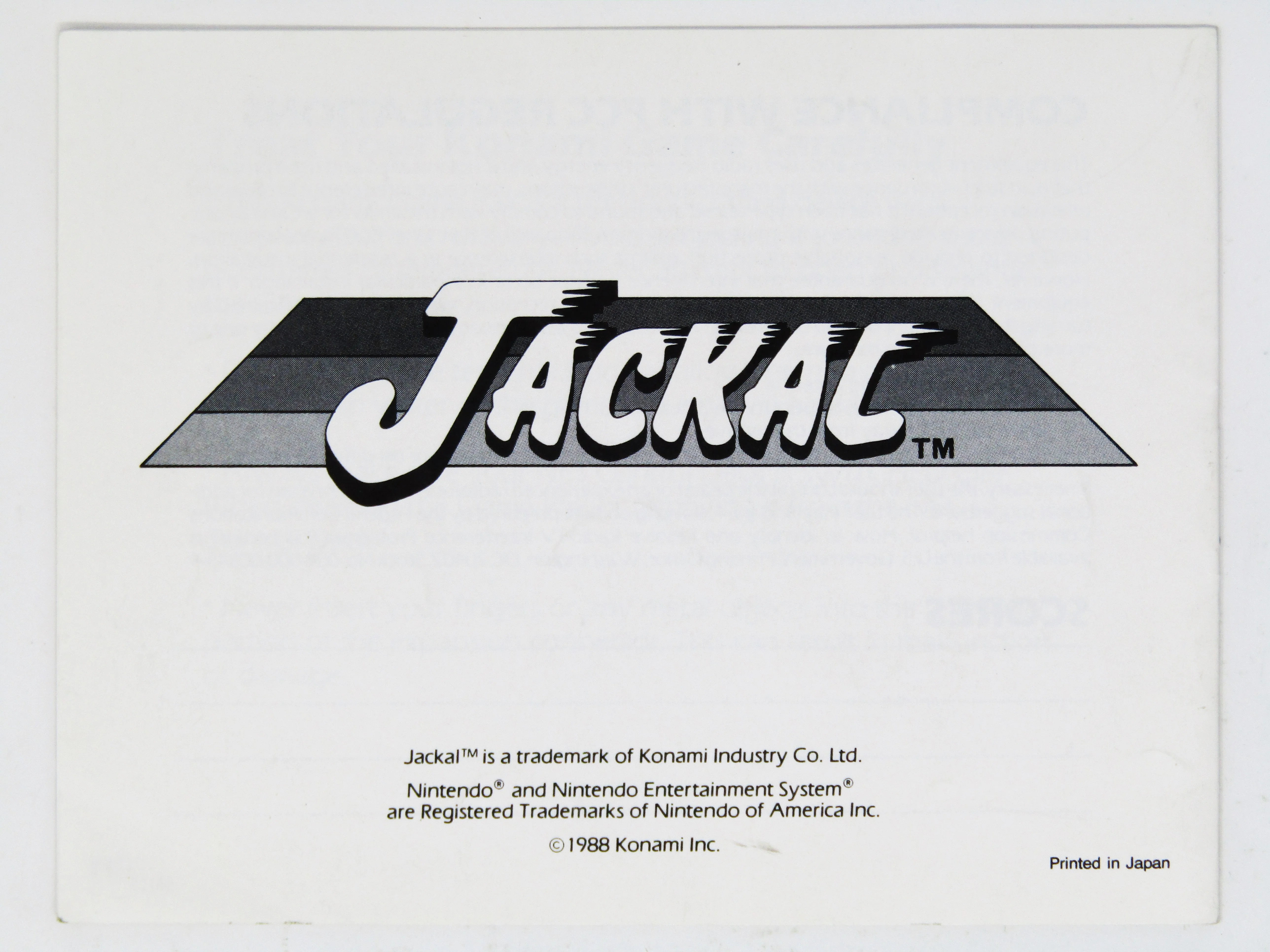 Jackal [Manual] (Nintendo / NES) - Image 2