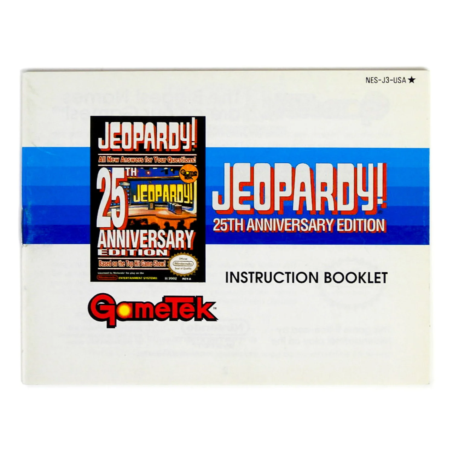 Jeopardy 25th Anniversary [Manual] (Nintendo / NES)