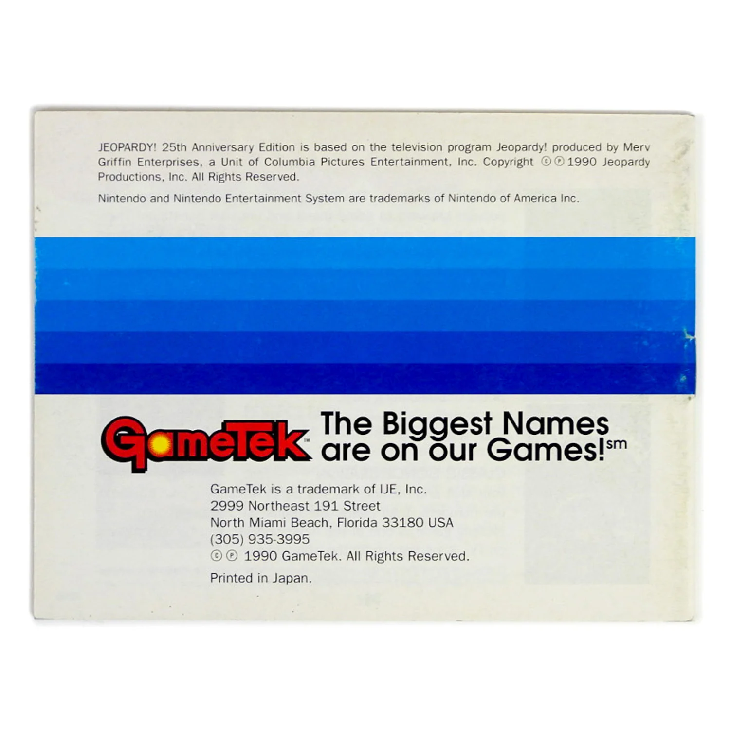 Jeopardy 25th Anniversary [Manual] (Nintendo / NES) - Image 2