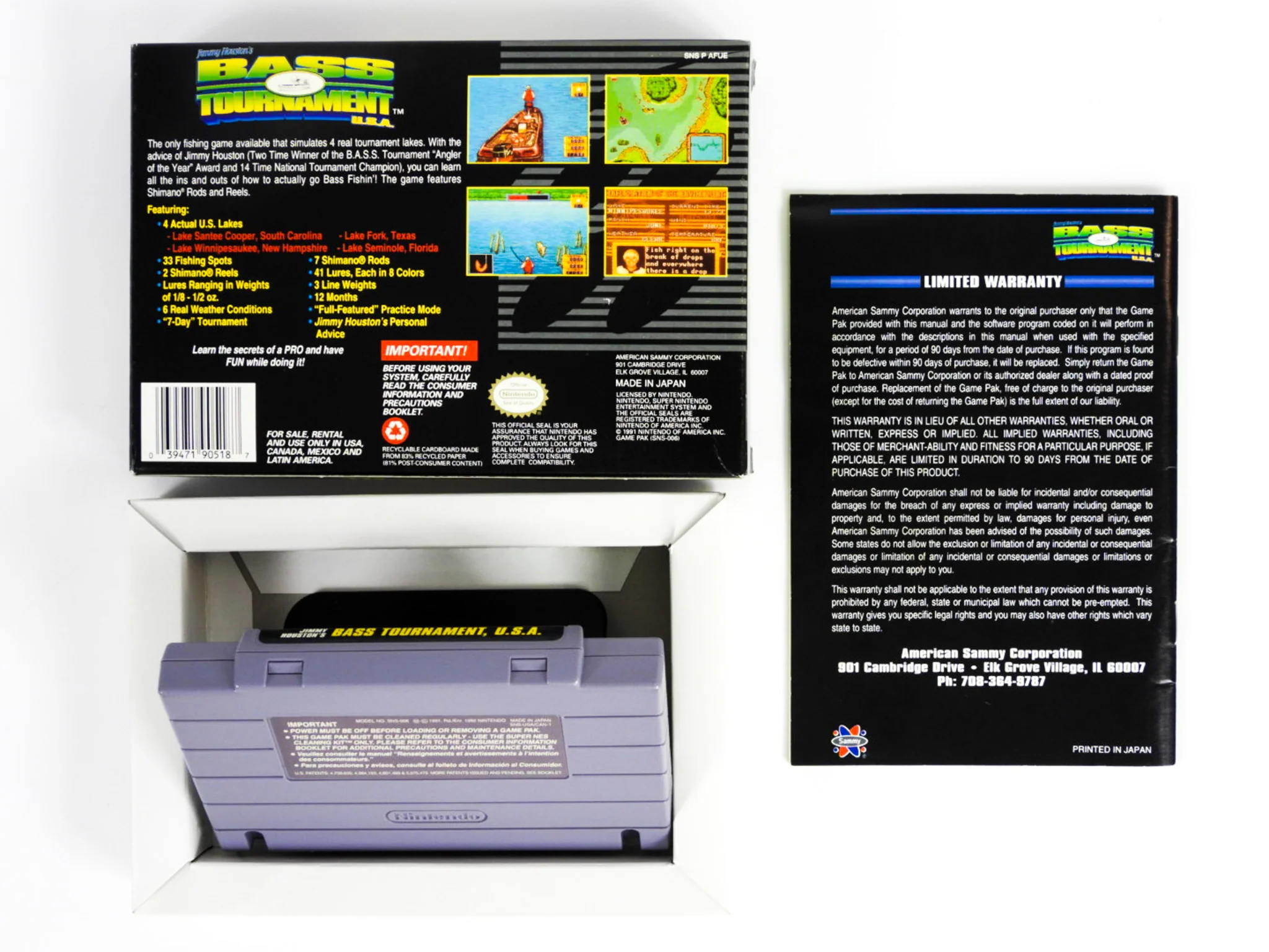 Jimmy Houston's Bass Tournament U.S.A. (Super Nintendo / SNES) - Image 2