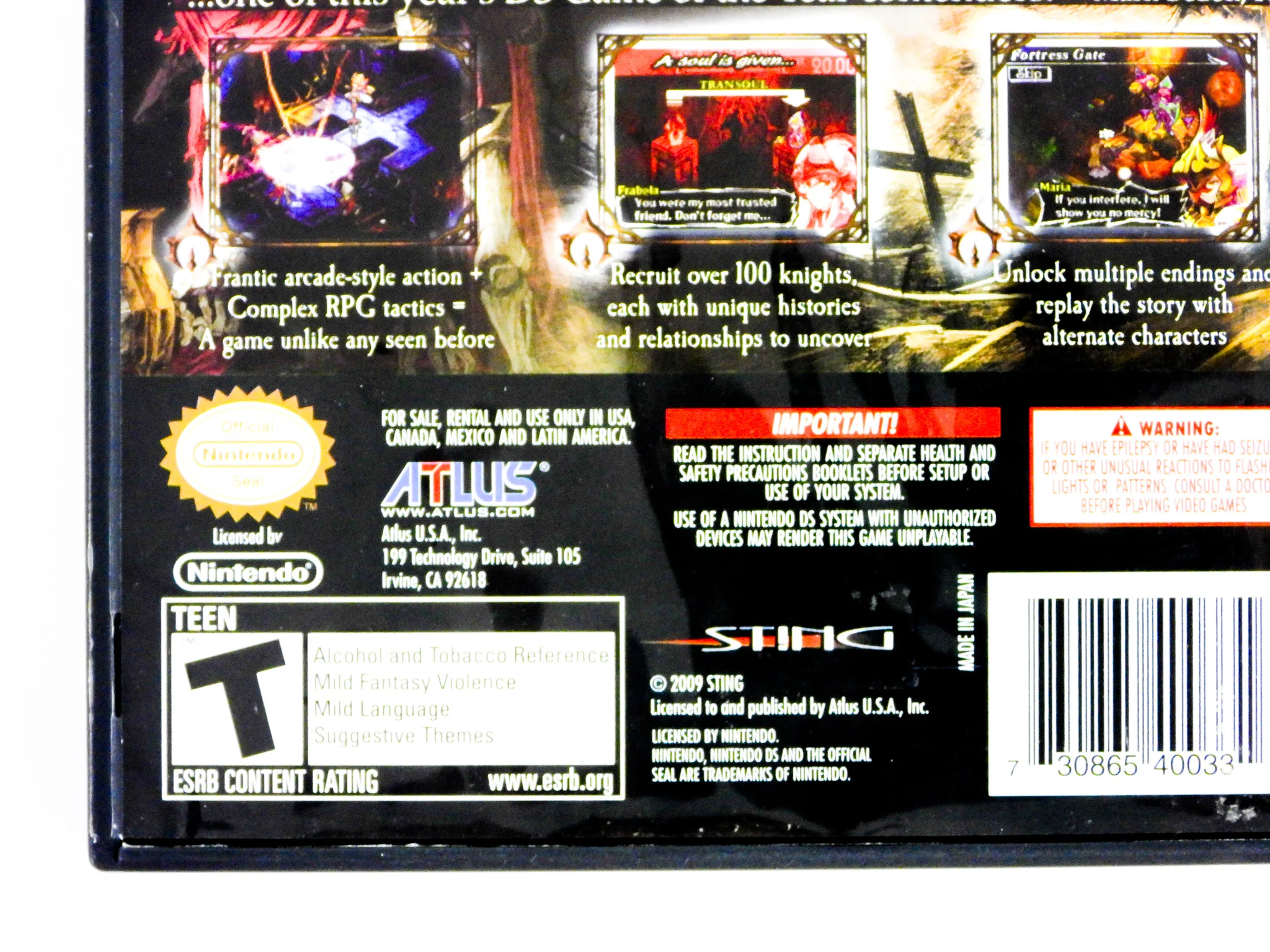 Knights In The Nightmare (Nintendo DS) - Image 3