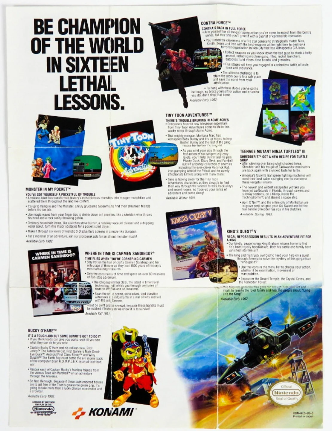 Konami Promo [Poster] (Nintendo / NES)