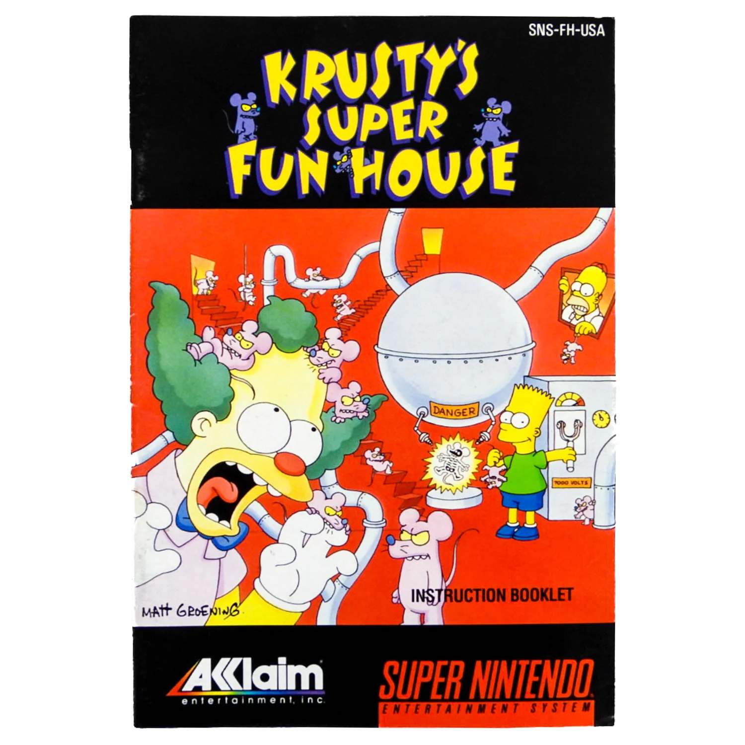 Krusty's Super Fun House [Manual] (Super Nintendo / SNES)