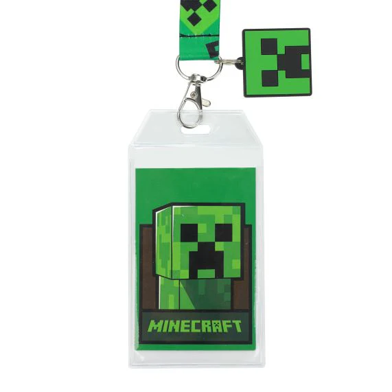 Lanière Minecraft Creeper avec breloque en caoutchouc - Image 2