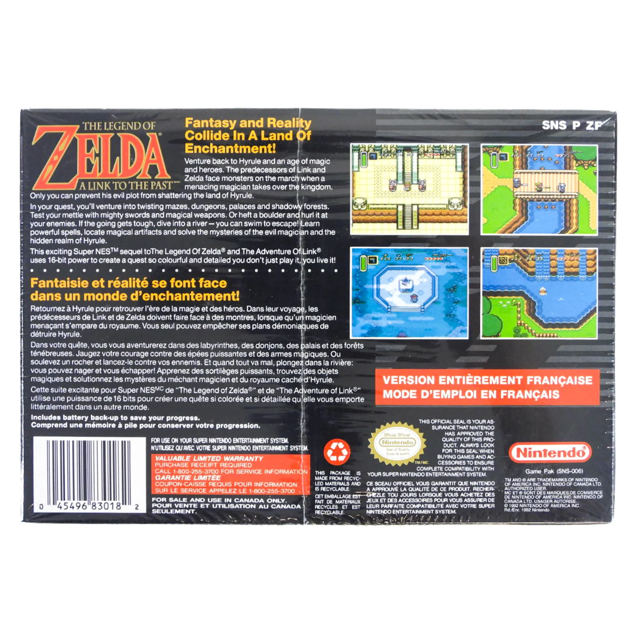 Legend of Zelda Link to the Past [CAN Version] [French Version] [Rev-1] (Super Nintendo / SNES) - Image 2