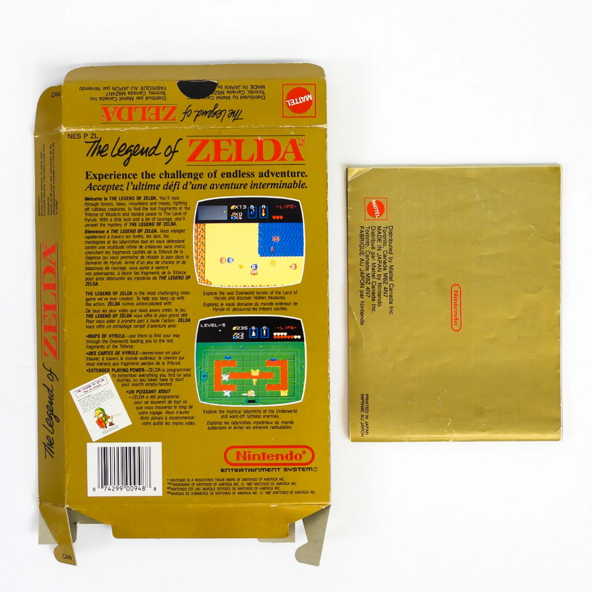 Legend Of Zelda [Mattel] [CAN Version] [Box] (Nintendo / NES) - Image 2
