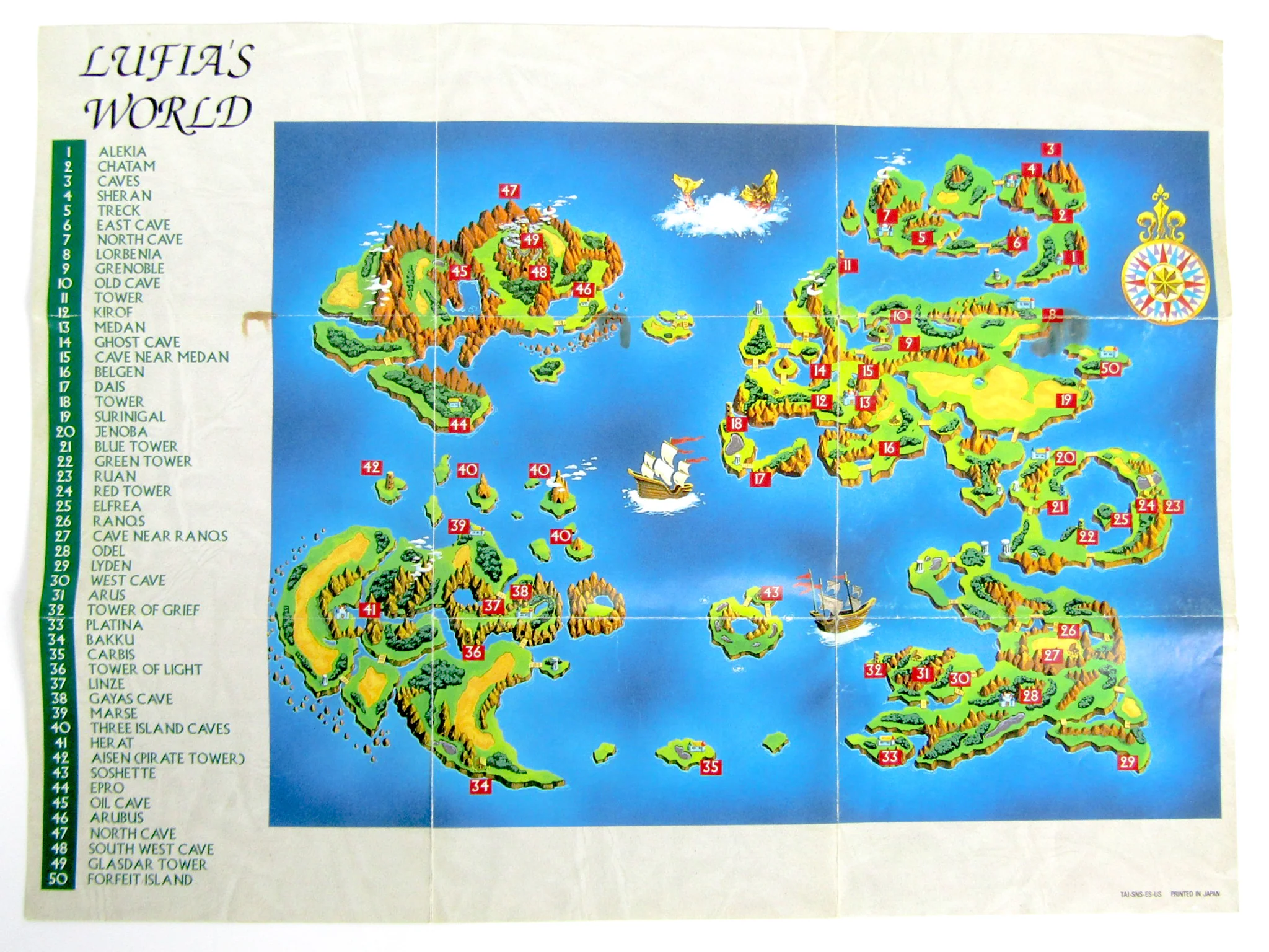 Lufia and The Fortress of Doom [Map] (Super Nintendo / SNES) - Image 4