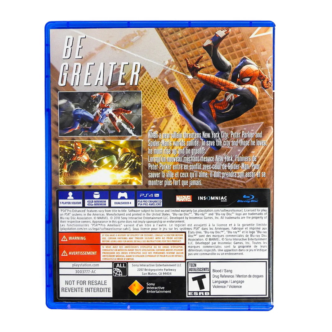 Marvel Spiderman [Not For Resale] (PlayStation 4 / PS4) - Image 3