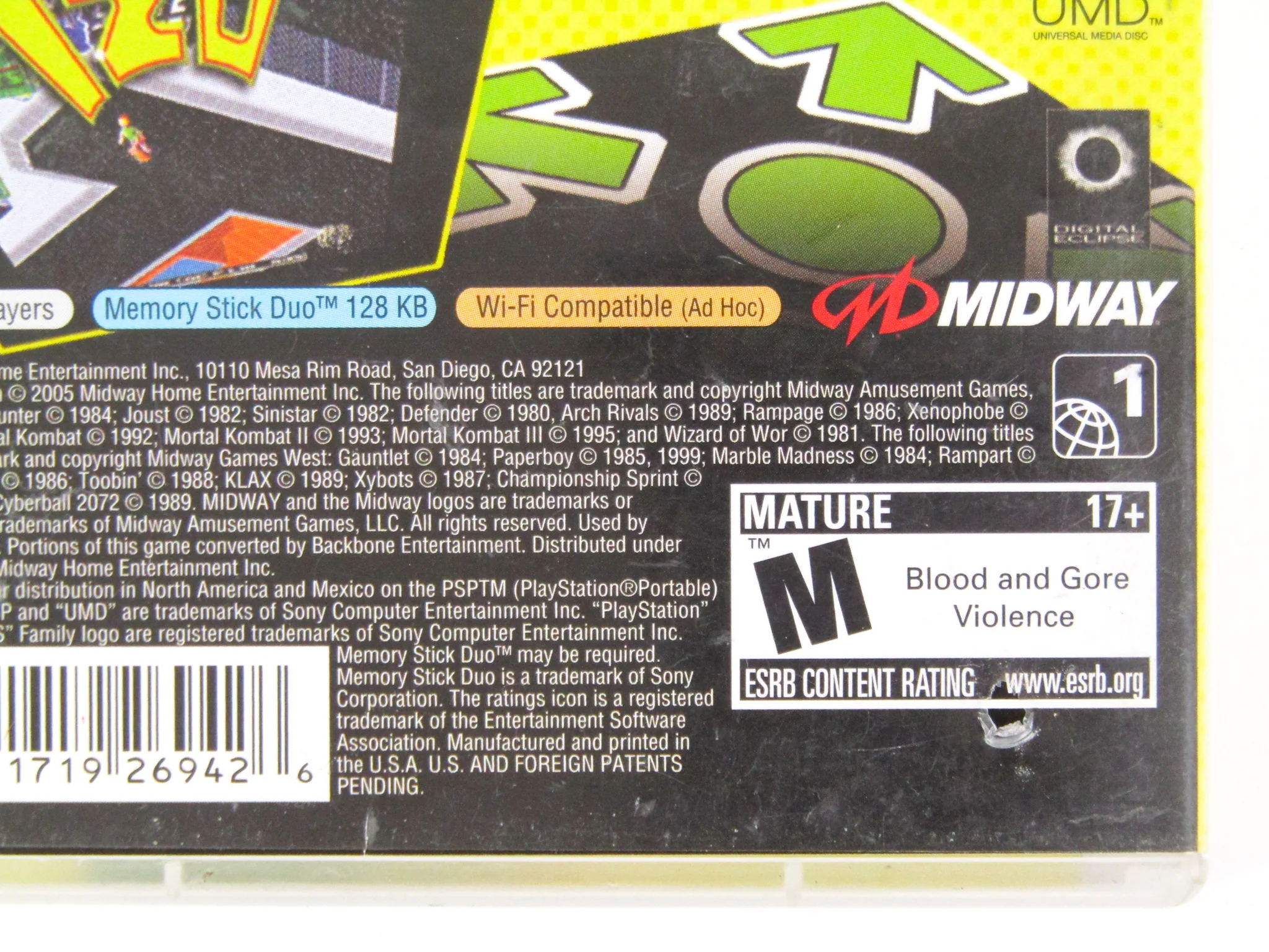 Midway Arcade Treasures Extended Play (PlayStation Portable / PSP) - Image 3