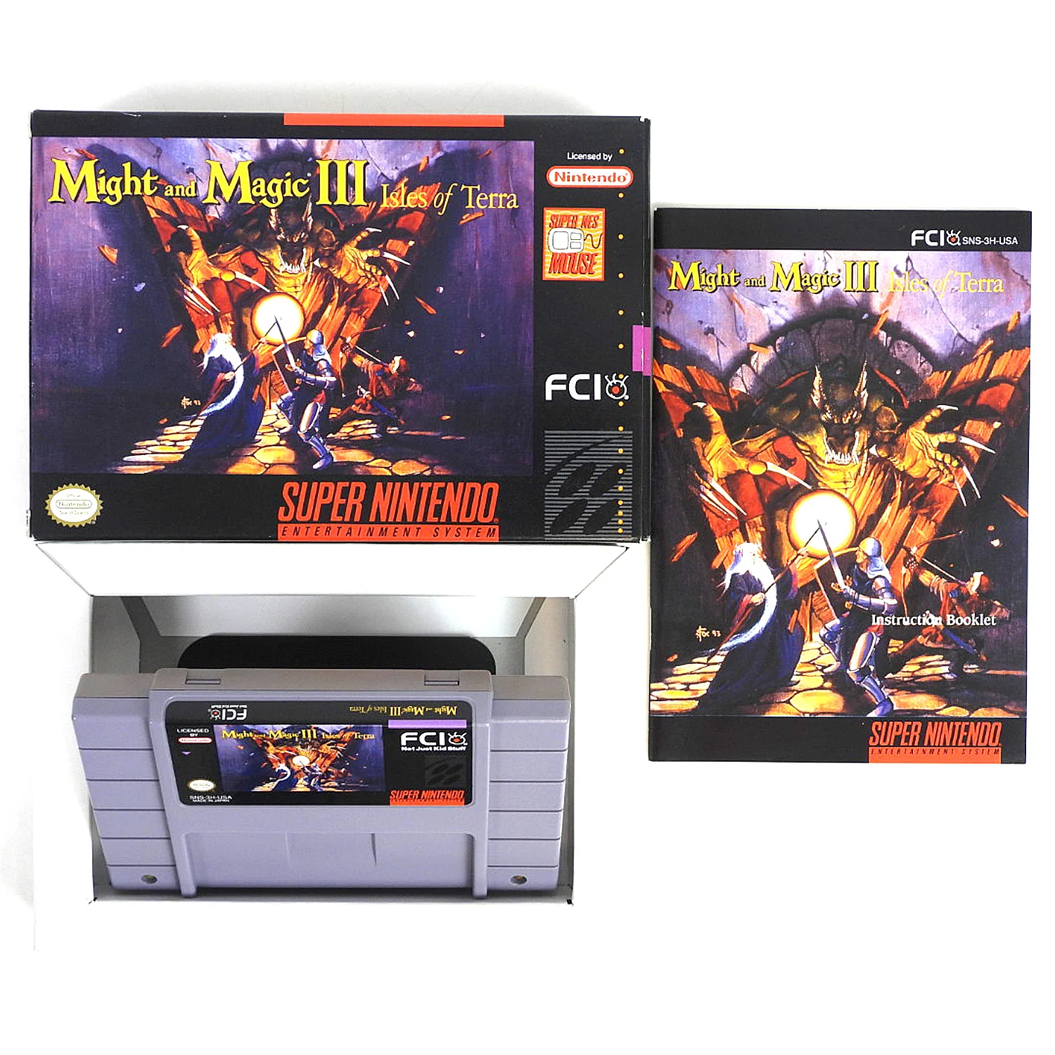 Might and Magic III 3 Isles of Terra (Super Nintendo / SNES)