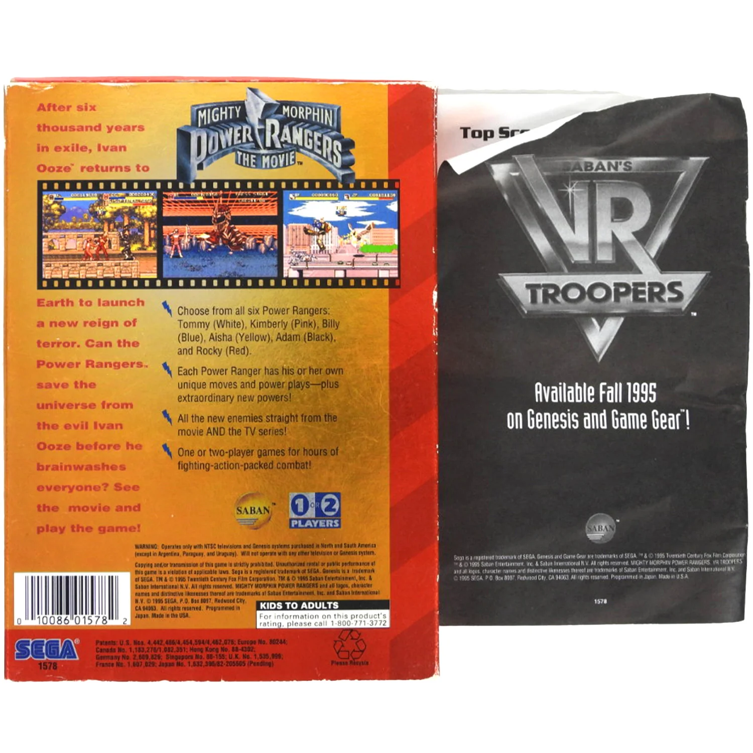 Mighty Morphin Power Rangers: The Movie [Cardboard Box] (Sega Genesis) - Image 2