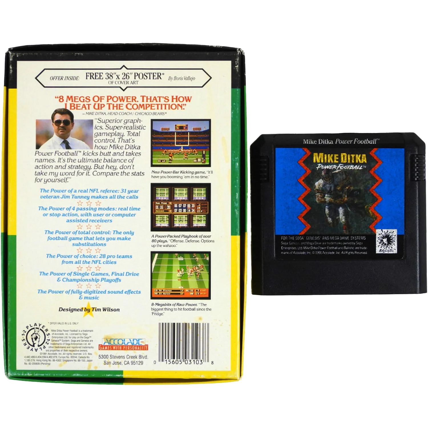 Mike Ditka Power Football [Video Game Classics] (Sega Genesis) - Image 2