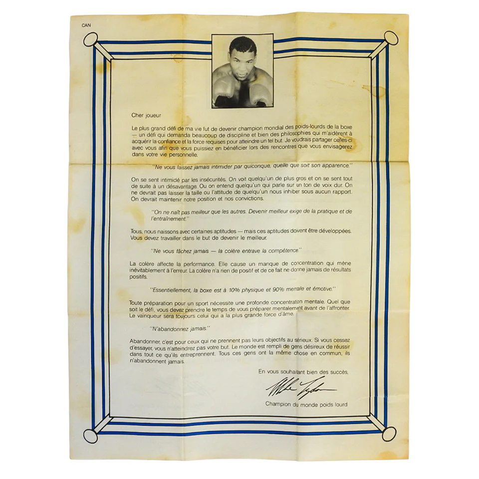 Mike Tyson's Punch Out Letter [Insert] (Nintendo / NES)