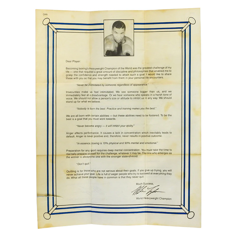 Mike Tyson's Punch Out Letter [Insert] (Nintendo / NES) - Image 2