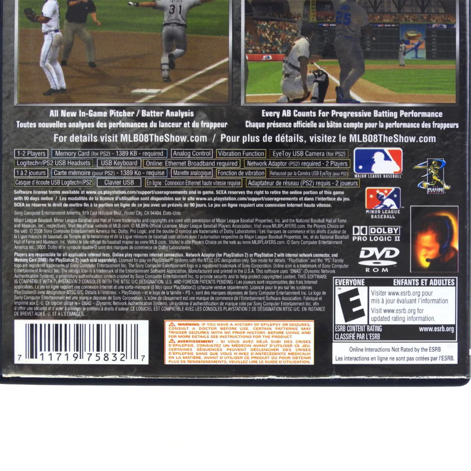 MLB 08 The Show (PlayStation 2 / PS2) - Image 3