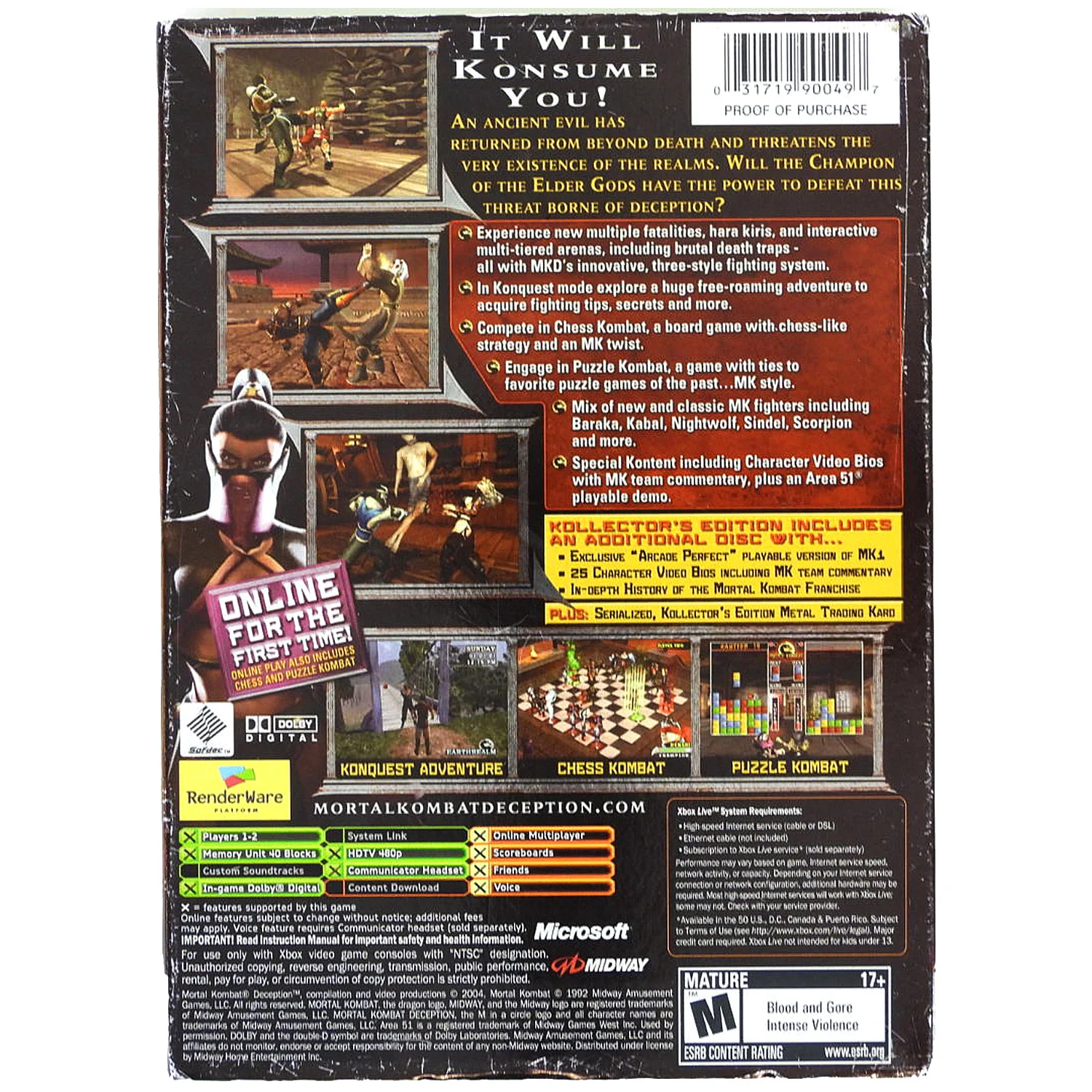 Mortal Kombat: Deception [Kollector's Edition: Mileena Version] (Xbox) - Image 2