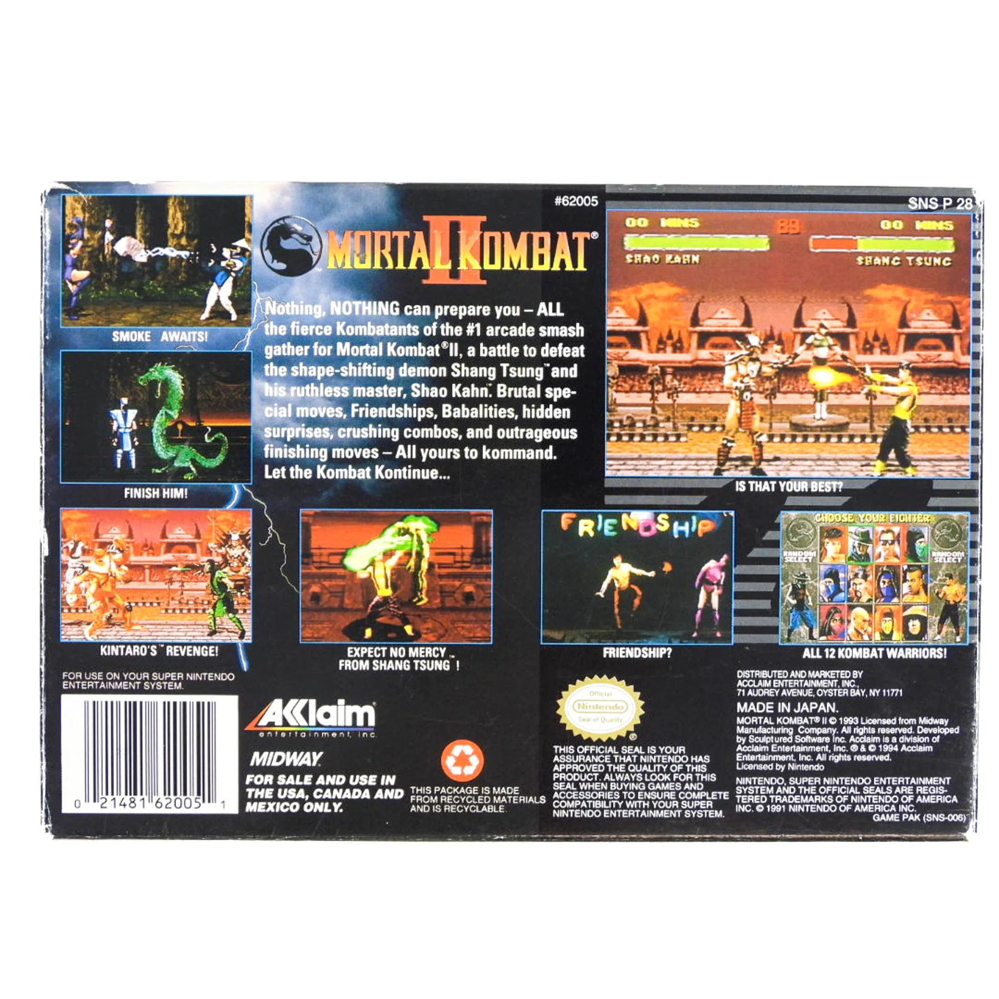 Mortal Kombat II 2 (Super Nintendo / SNES) - Image 5