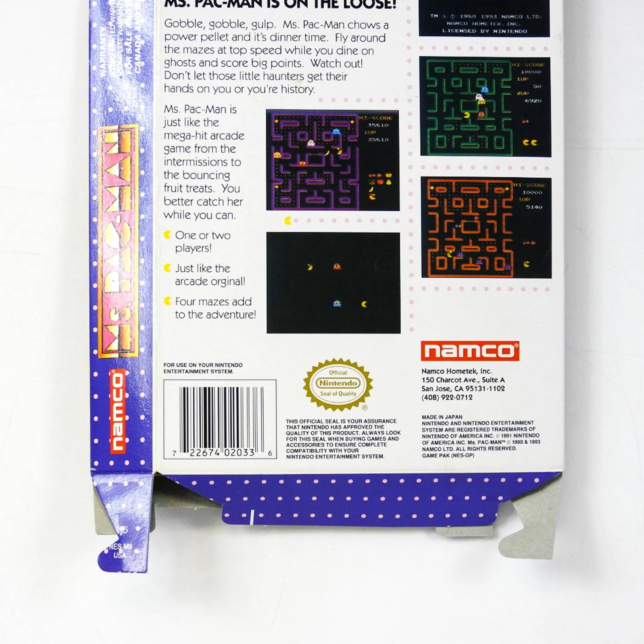 Ms. Pac-Man [Namco] [Box] (Nintendo / NES) - Image 3