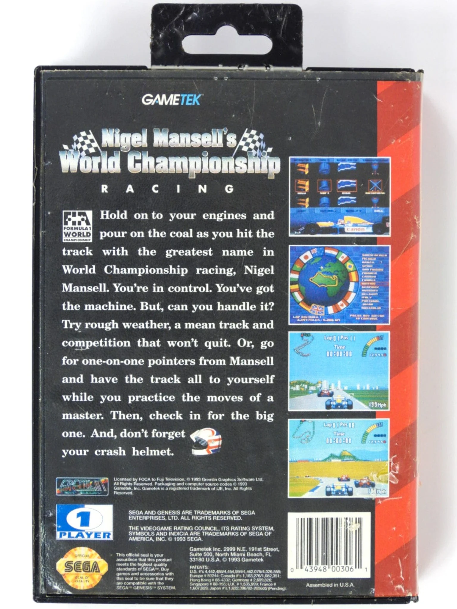 Nigel Mansell's World Championship Racing (Sega Genesis) - Image 6