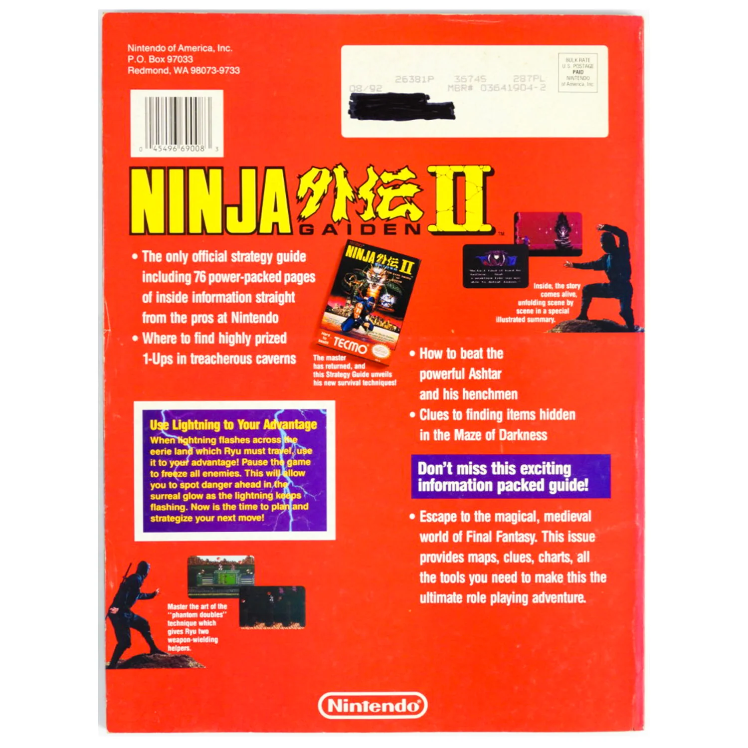 Ninja Gaiden II 2 Strategy Guide [Volume 15] [Nintendo Power] (Magazines) - Image 2