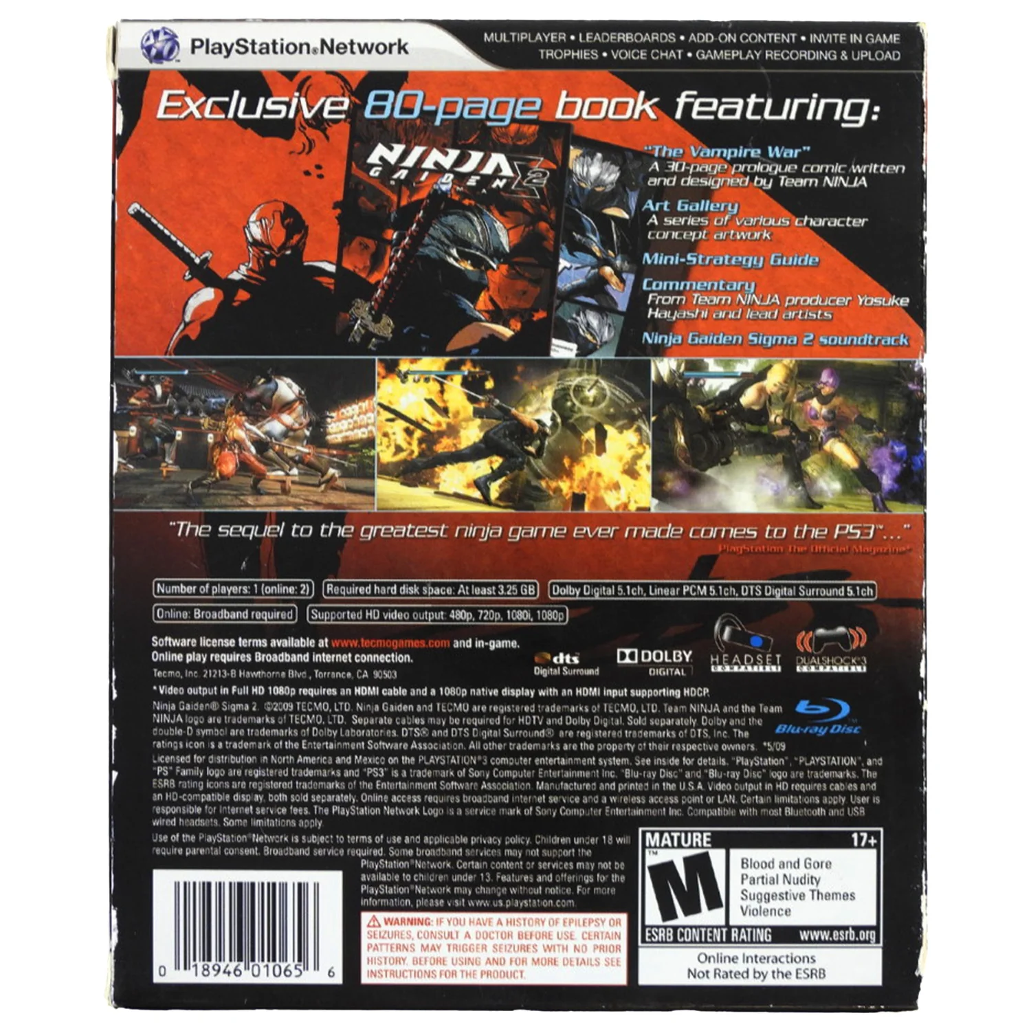 Ninja Gaiden Sigma 2 [Collector's Edition] (PlayStation 3 / PS3) - Image 2