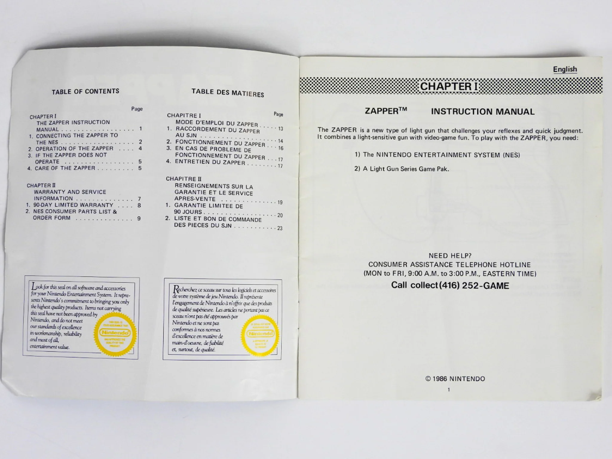 Nintendo NES Gray Zapper Light Gun [French Version] [Manual] (Nintendo / NES) - Image 6