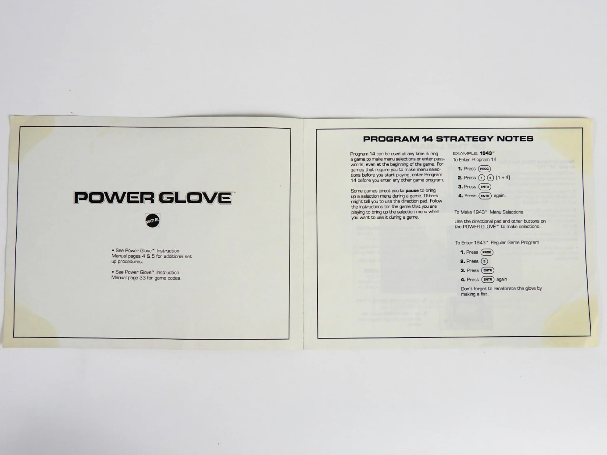 Nintendo NES Power Glove Program Guide [Manual] (Nintendo / NES) - Image 3