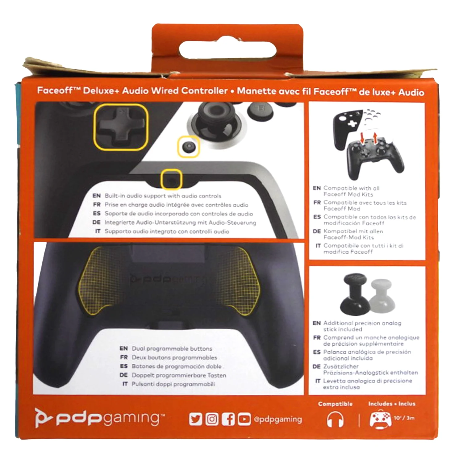 Nintendo Switch Faceoff Deluxe+ Audio Black and White Wired Controller [PDP] - Image 2