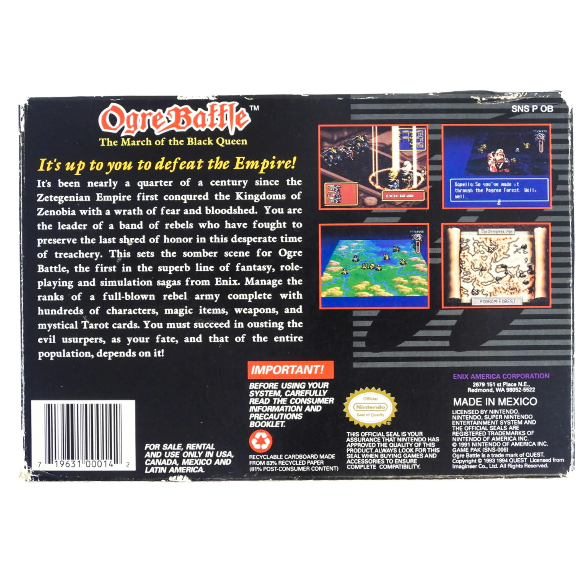 Ogre Battle The March Of The Black Queen (Super Nintendo / SNES) - Image 4