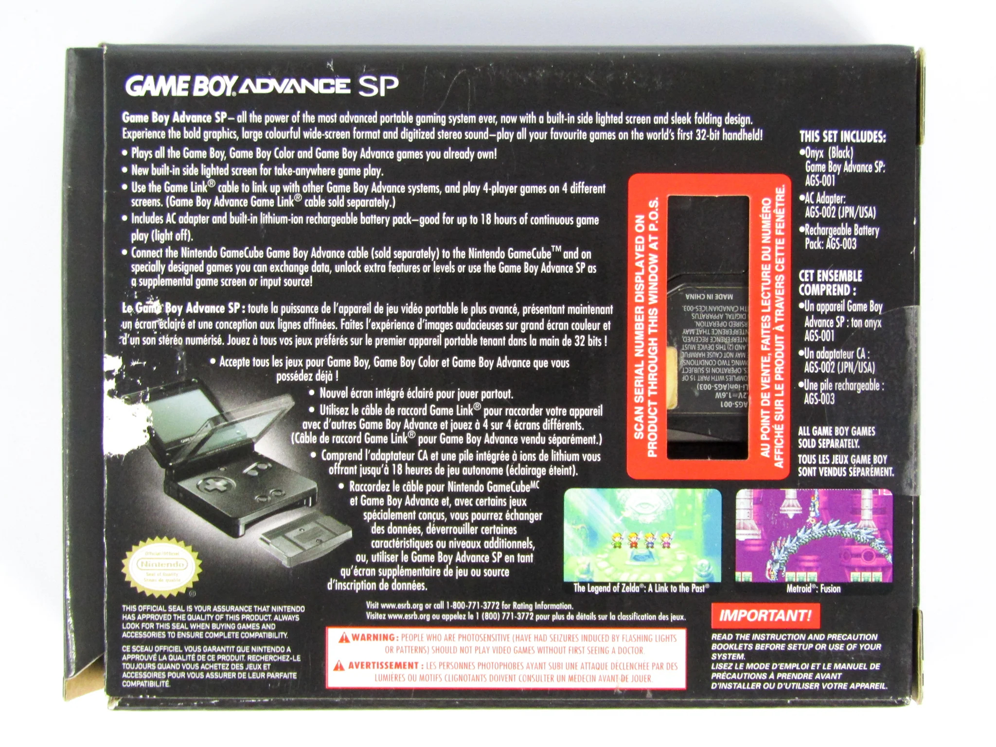 Nintendo Game Boy Advance SP System [AGS-001] Onyx (GBA) - Image 3