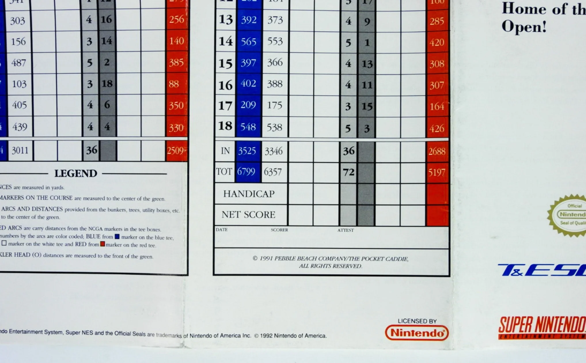 Pebble Beach Golf Links [Poster] (Super Nintendo / SNES) - Image 3