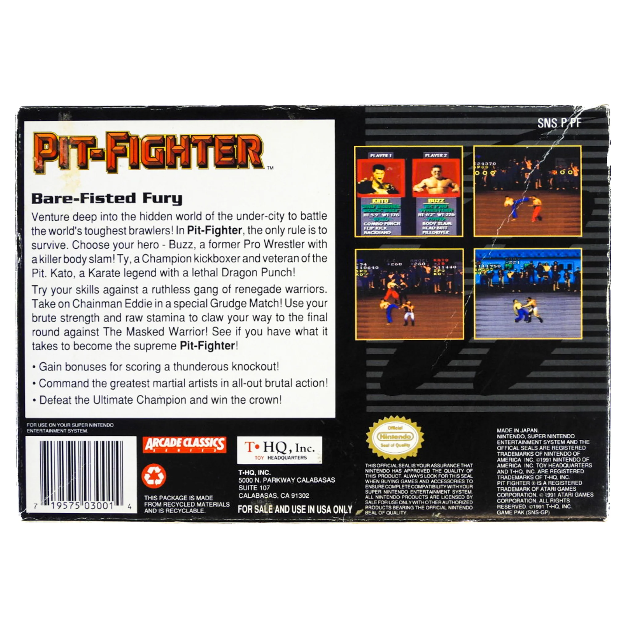 Pit-Fighter (Super Nintendo / SNES) - Image 3