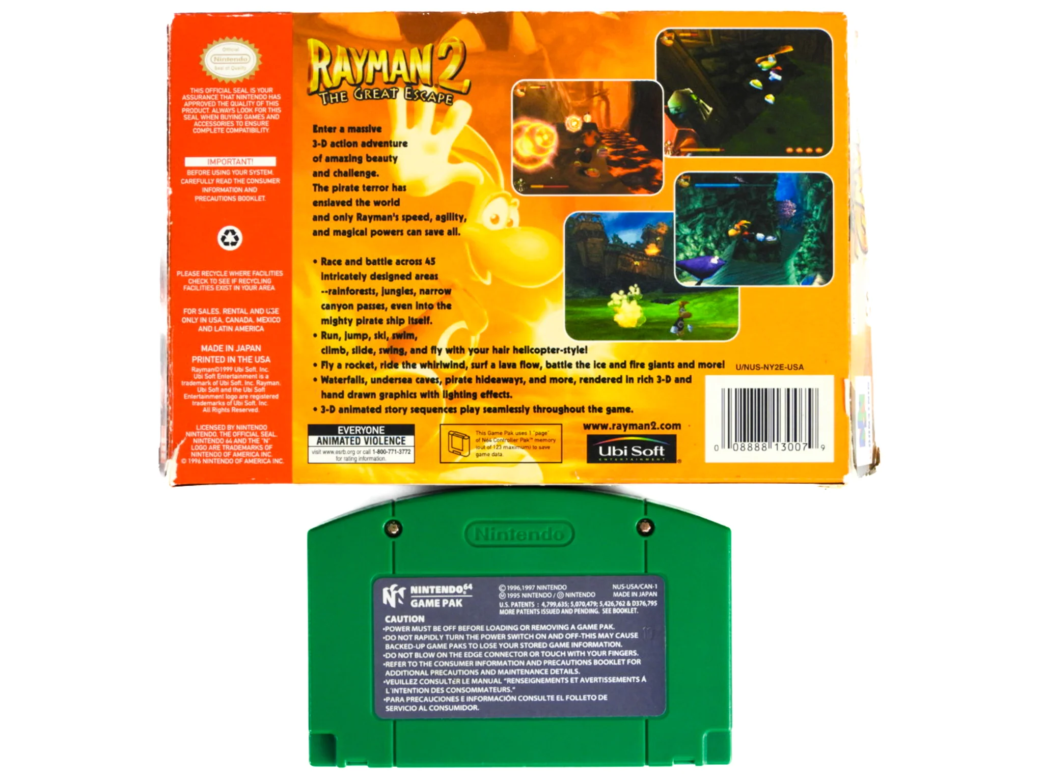 Rayman 2 The Great Escape [Metallic Cover] (Nintendo 64 / N64) - Image 3