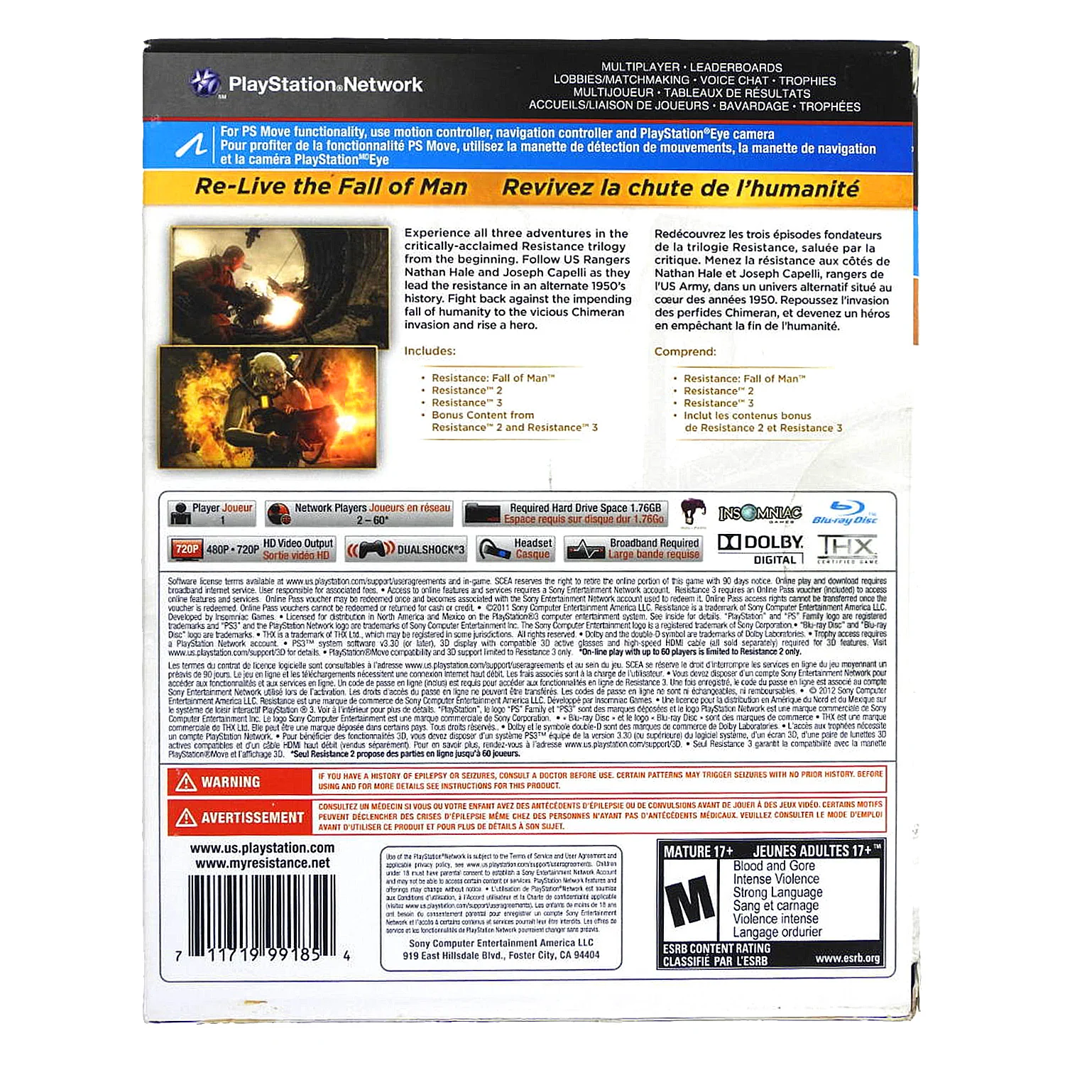 Resistance Trilogy Collection (PlayStation 3 / PS3) - Image 2
