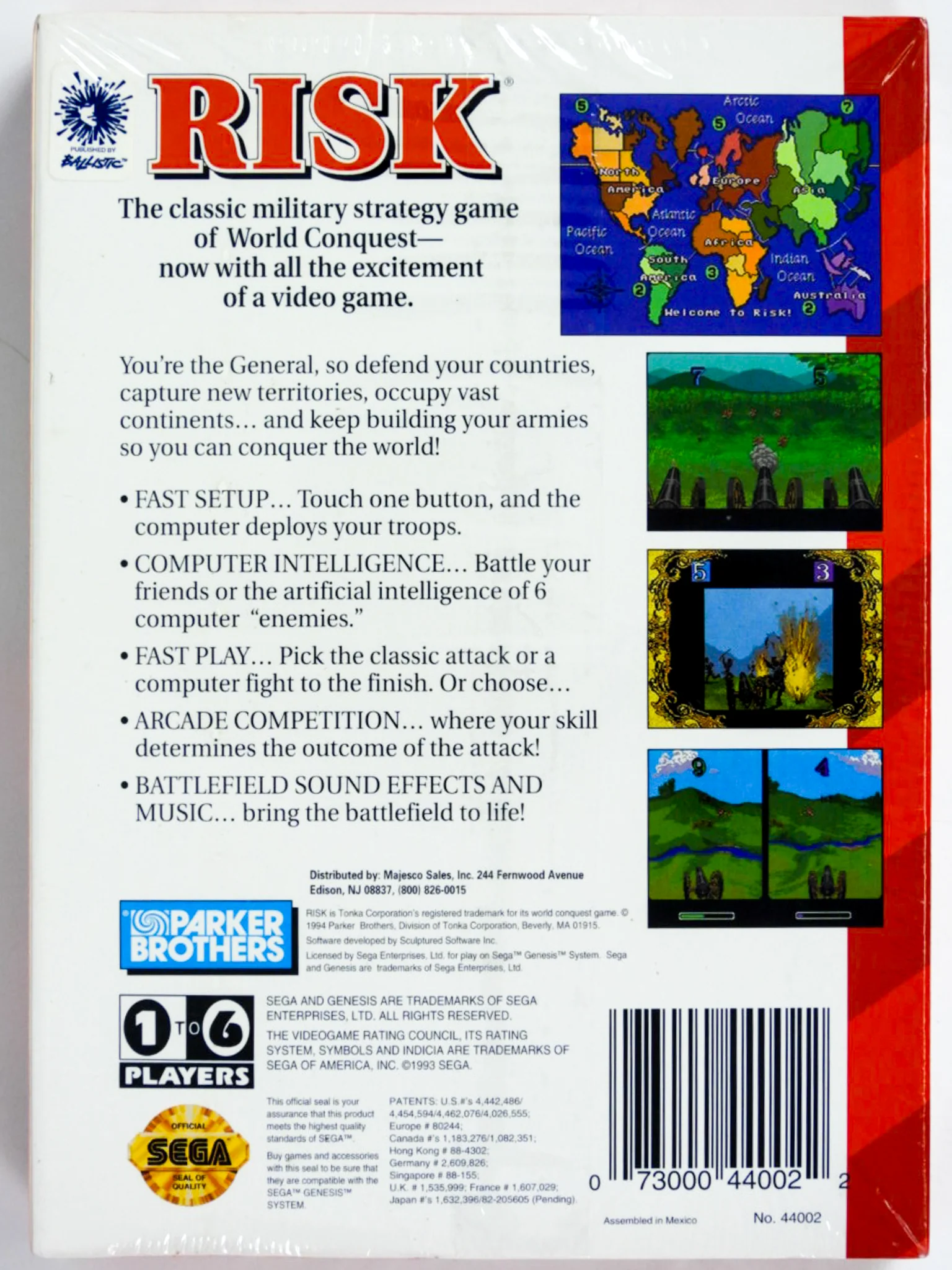 Risk [Cardboard Box] (Sega Genesis) - Image 2