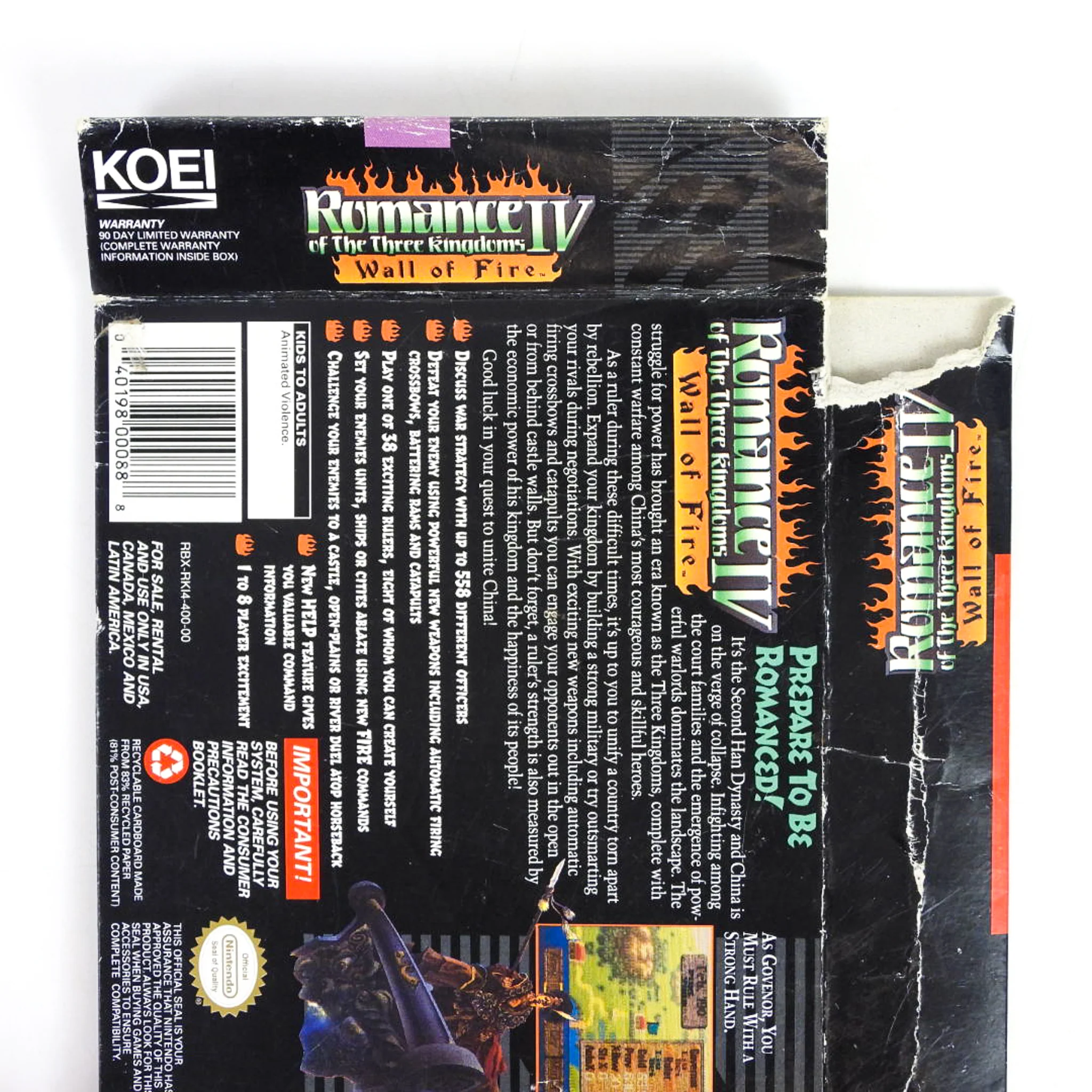 Romance of the Three Kingdoms IV Wall of Fire [Box] (Super Nintendo / SNES) - Image 3