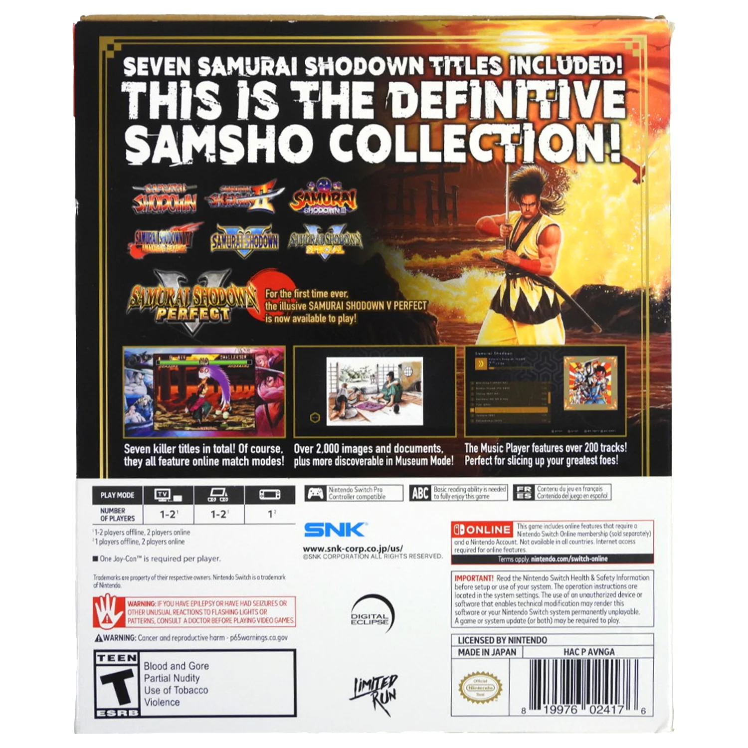 Samurai Shodown NeoGeo Collection [Classic Edition] [Limited Run Games] (Nintendo Switch) - Image 2