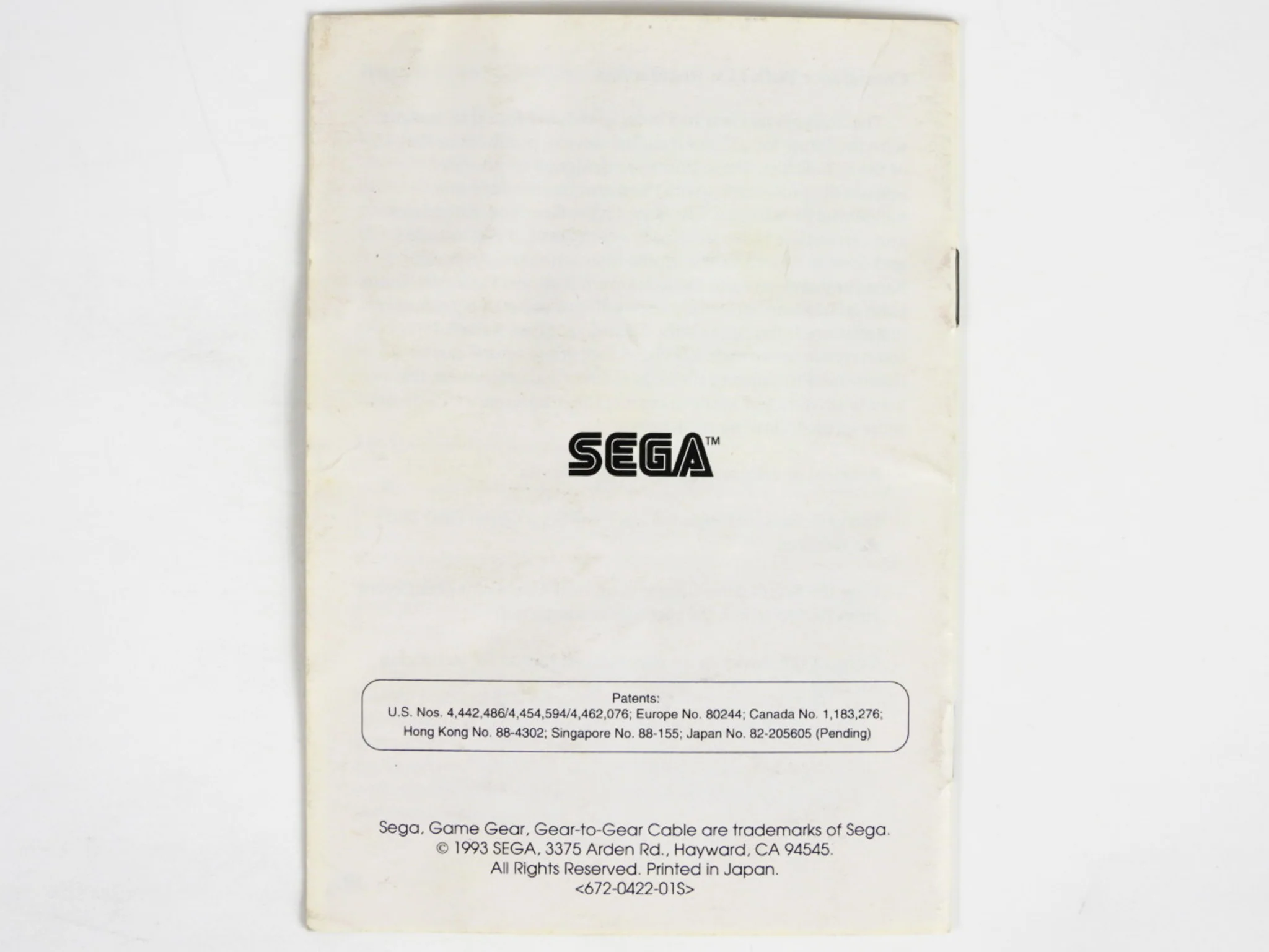 Sega Game Gear Instruction [Manual] (Sega Game Gear) - Image 9