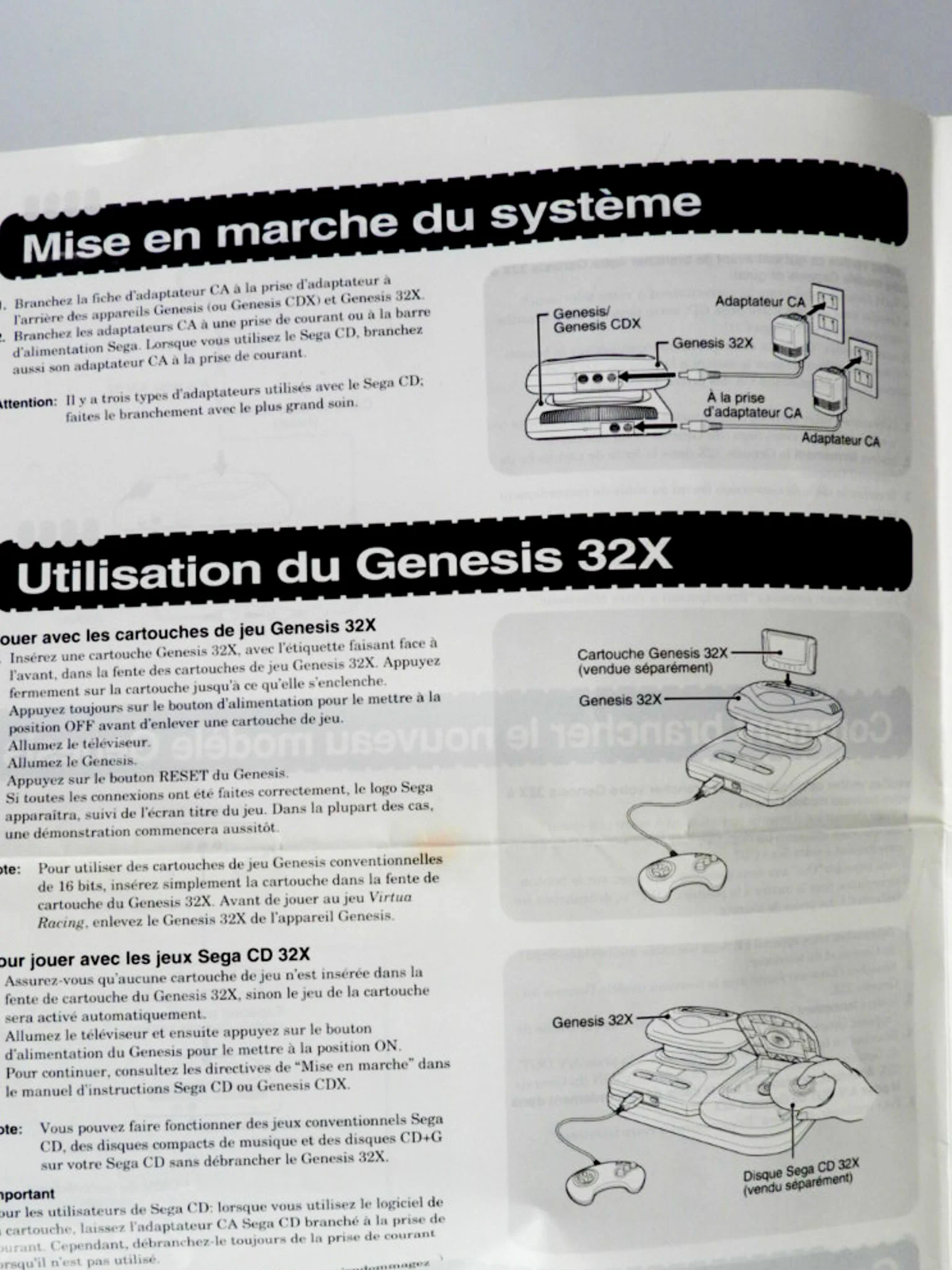 Sega Genesis 32X Instruction [French Version] [Manual] (Sega 32X) - Image 4