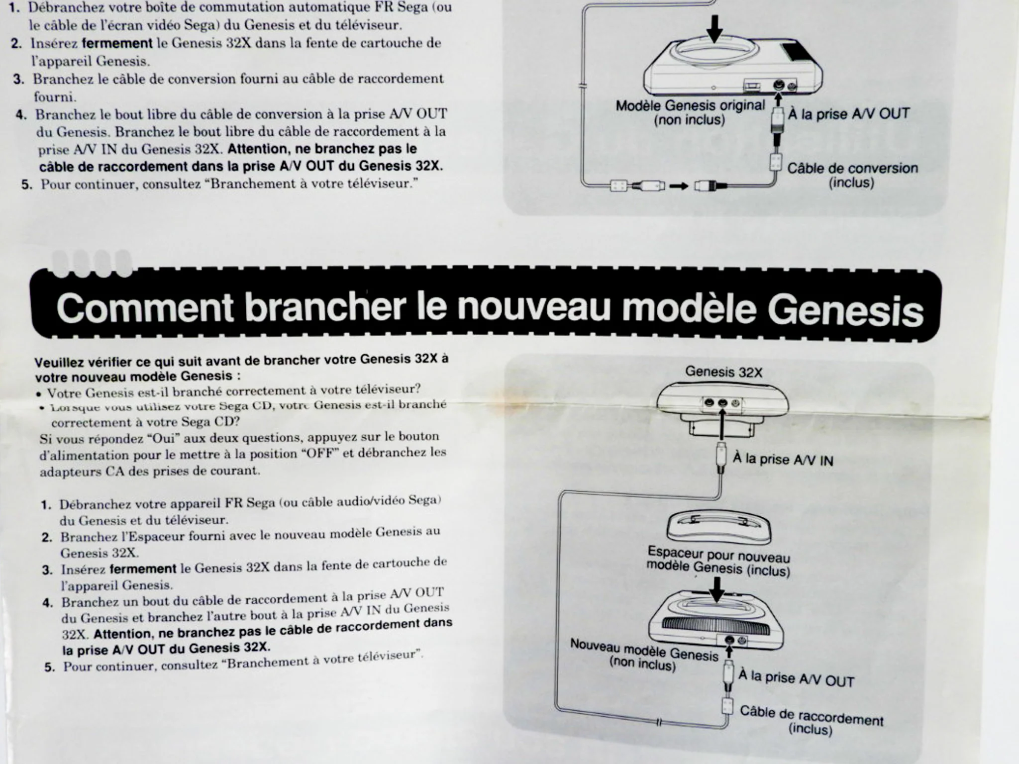 Sega Genesis 32X Instruction [French Version] [Manual] (Sega 32X) - Image 5