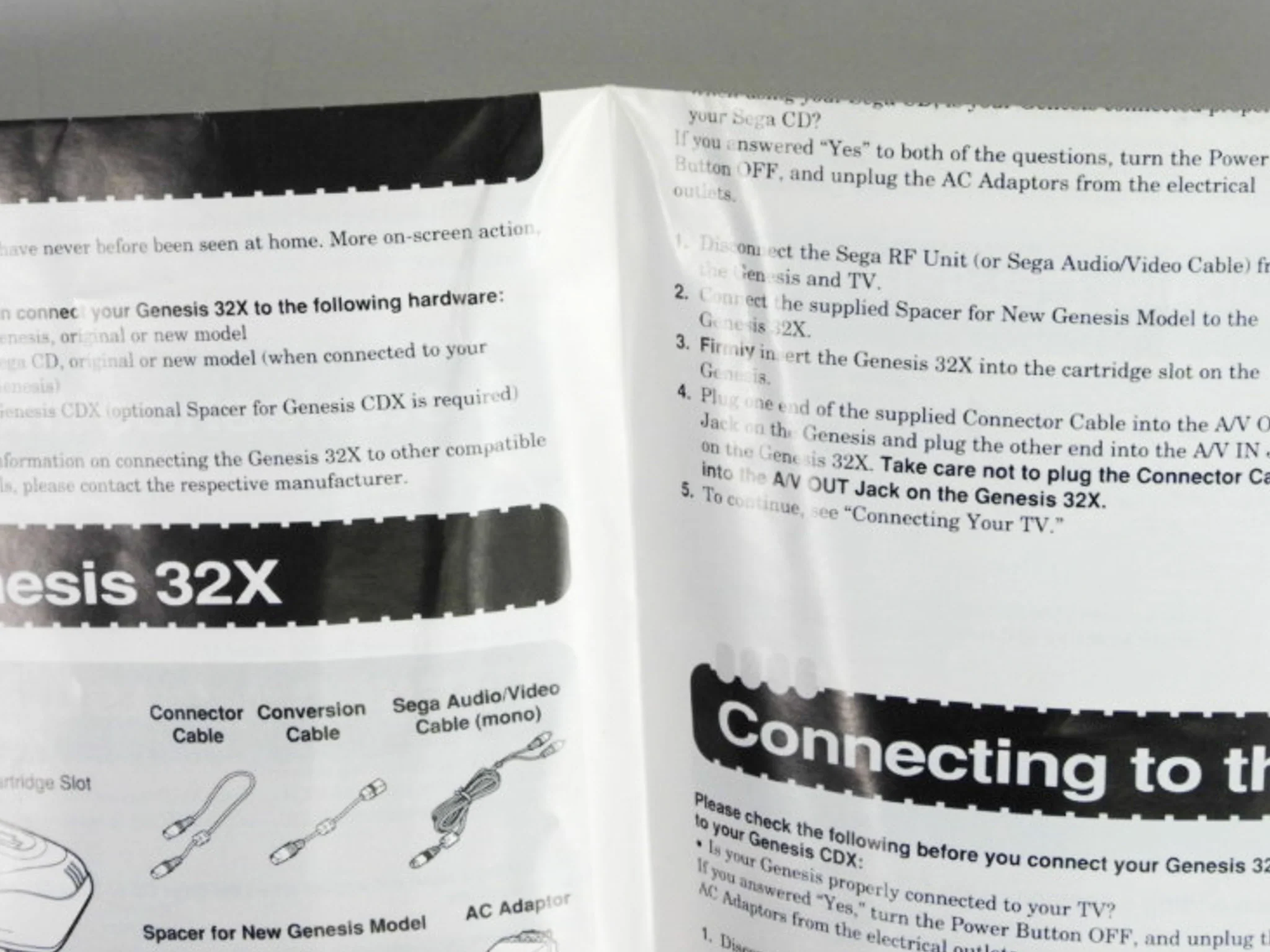 Sega Genesis 32X Instruction [Manual] (Sega 32X) - Image 2