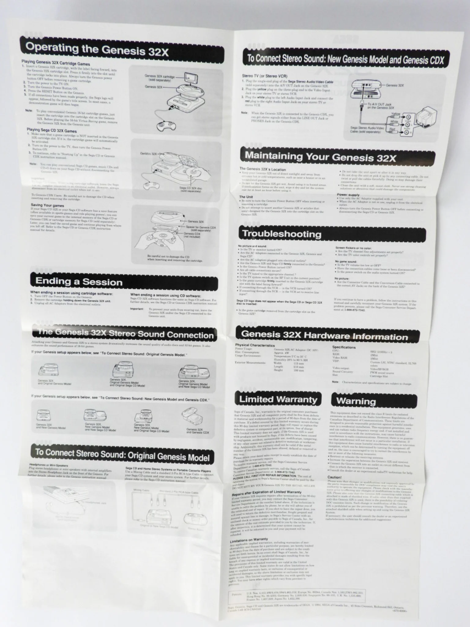 Sega Genesis 32X Instruction [Manual] (Sega 32X) - Image 3