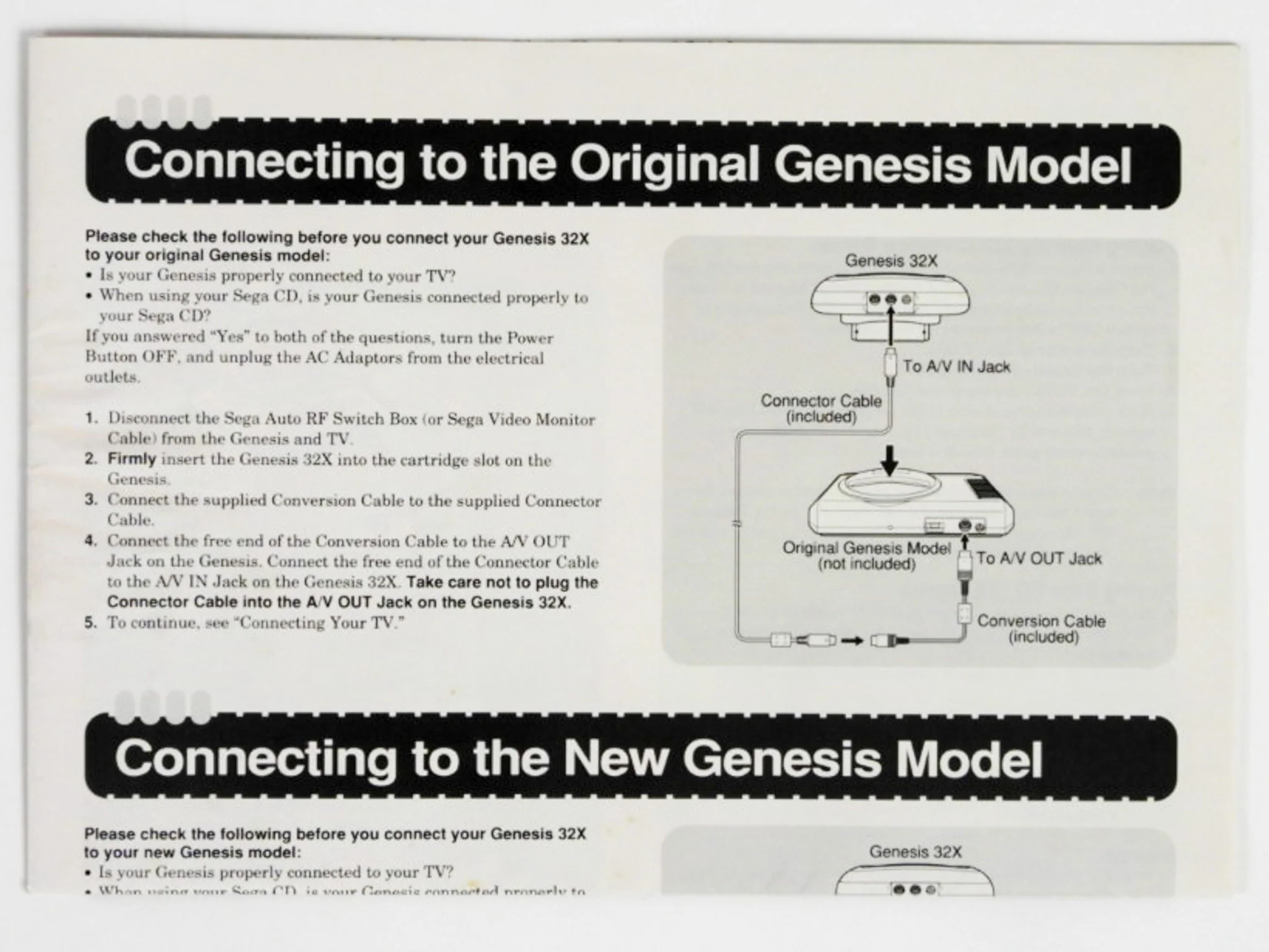 Sega Genesis 32X Instruction [Manual] (Sega 32X) - Image 5