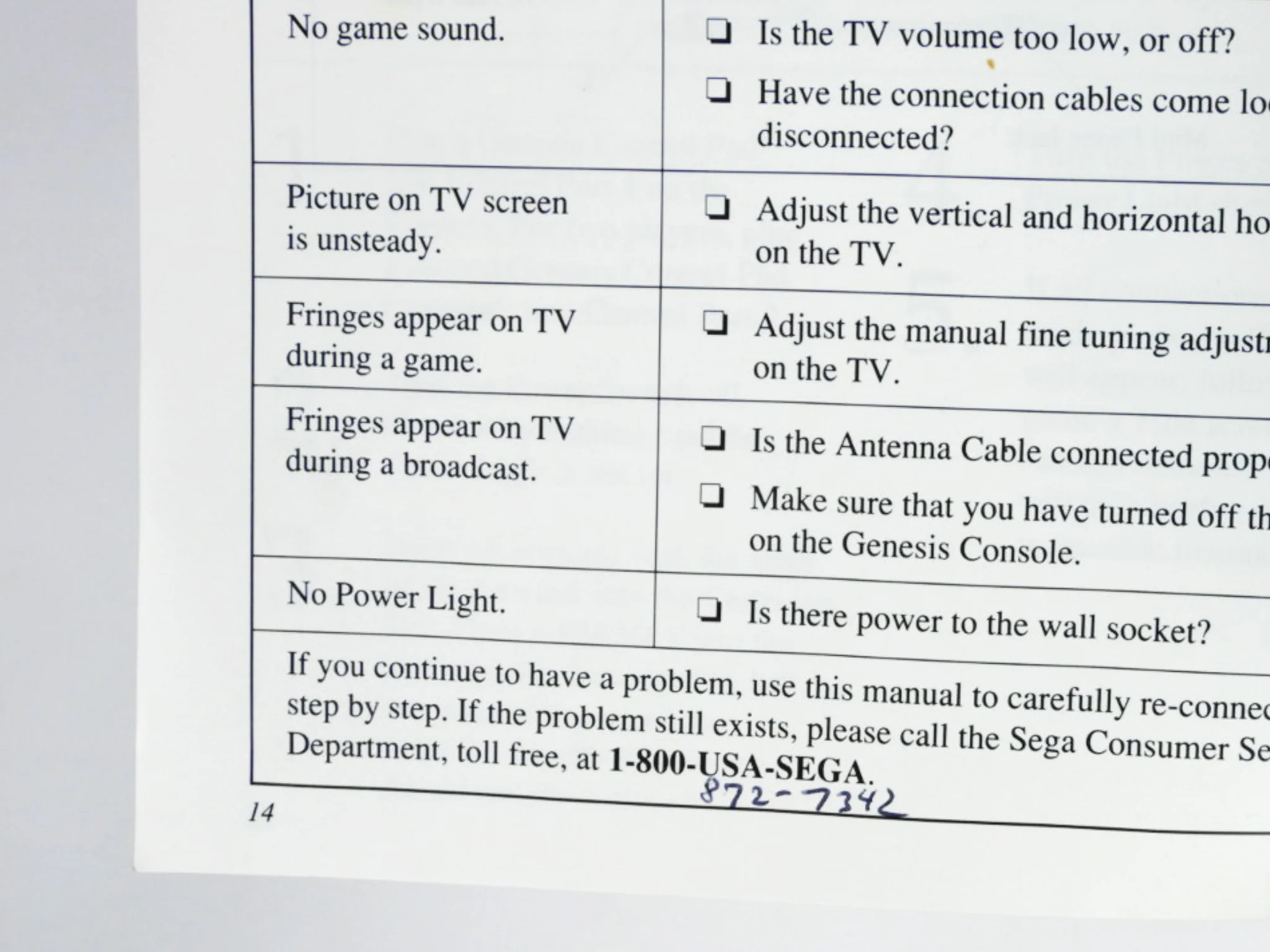 Sega Genesis Model 1 Instruction [Manual] (Sega Genesis) - Image 5