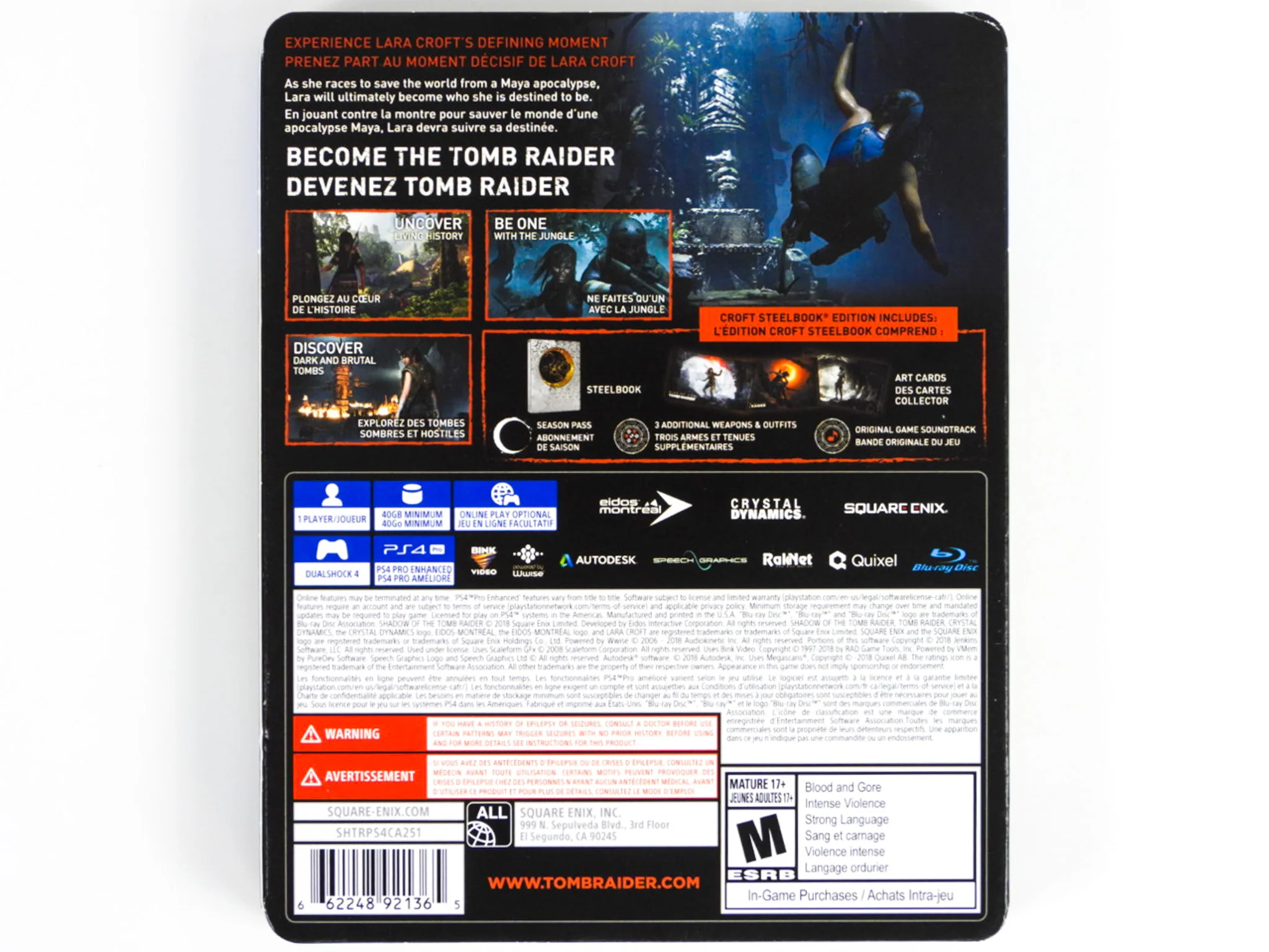 Shadow Of The Tomb Raider [Croft Steelbook Edition] (PlayStation 4 / PS4) - Image 2